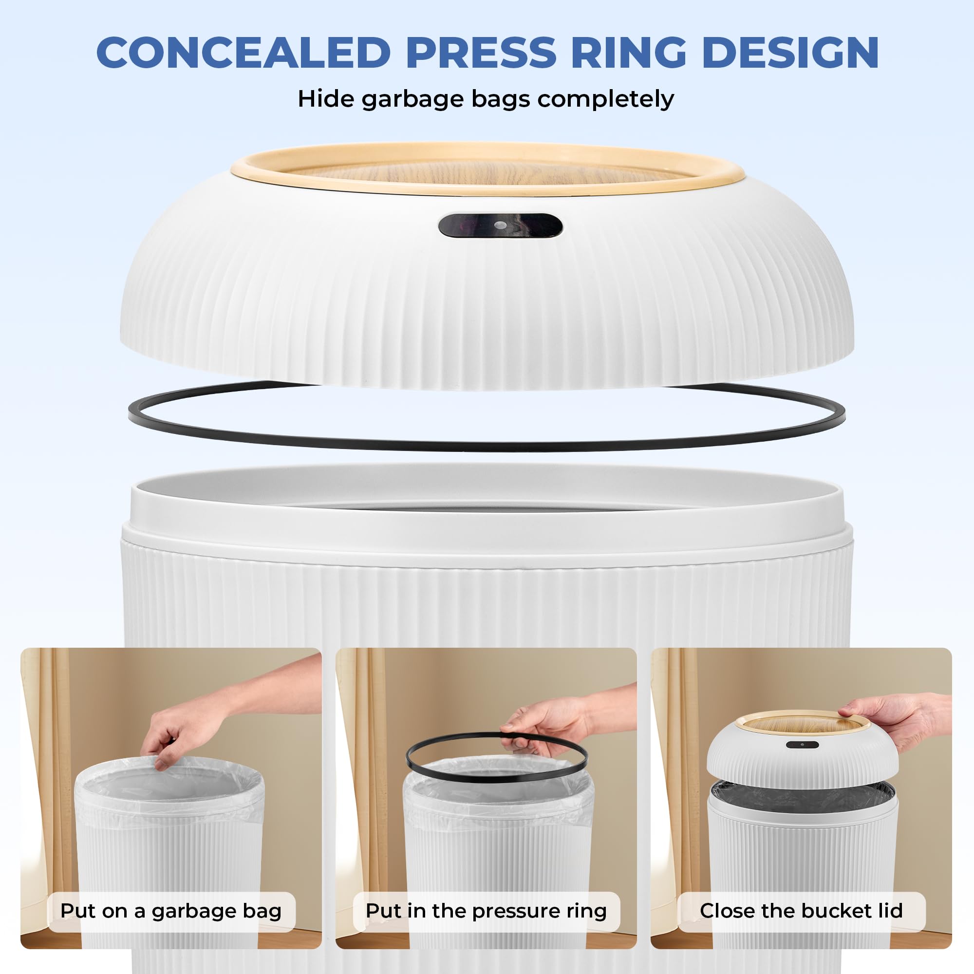 Smart Sensor Trash Can for Small Kitchen and Bathroom