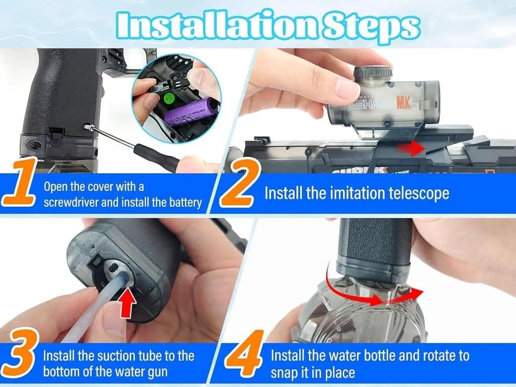 Electric Water Blaster - LED Muzzle Flash & 32ft Range 🌊🔫