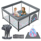 All-in-One Foldable Baby Playpen with Mat & 50 Ocean Balls 👶✨
