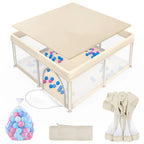 All-in-One Foldable Baby Playpen with Mat & 50 Ocean Balls 👶✨