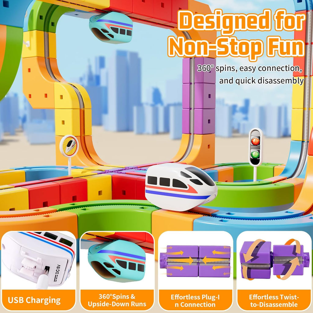 Anti-Gravity Train Set | 3D Flexible Race Track System 🚂