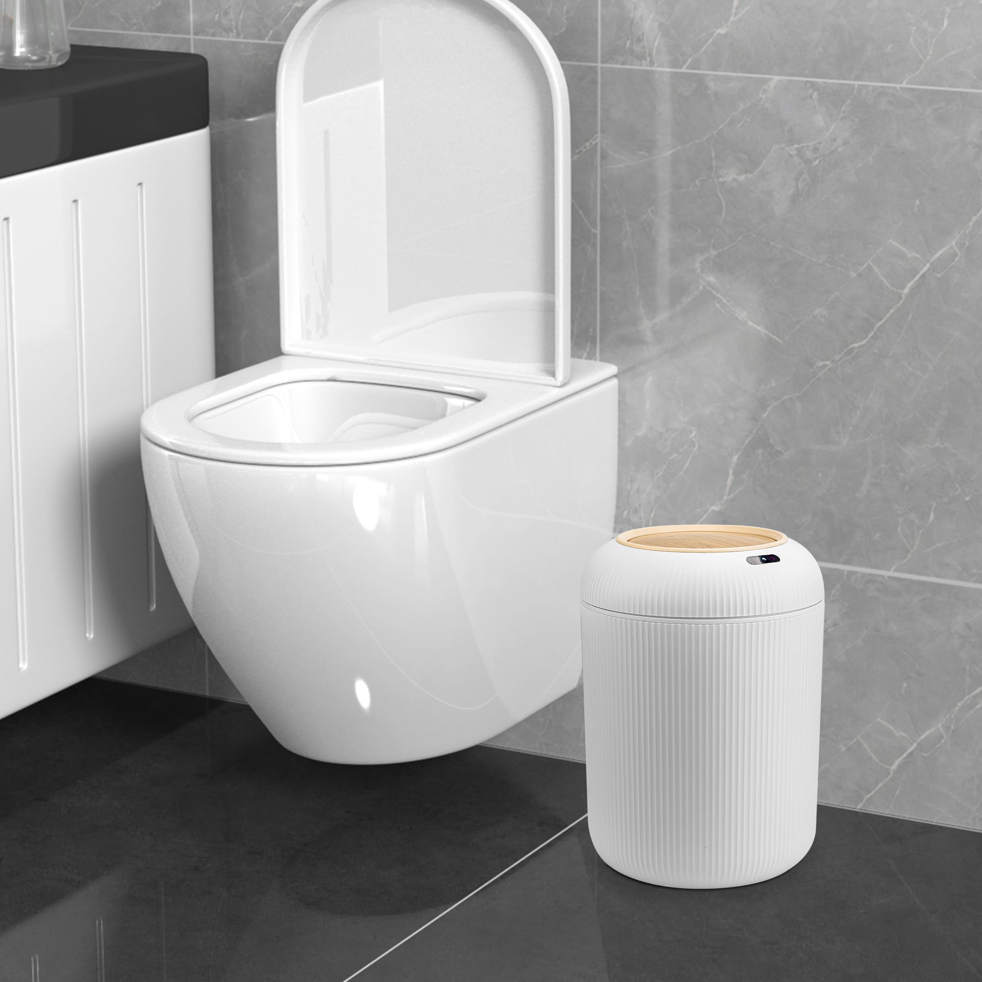 Smart Sensor Trash Can for Small Kitchen and Bathroom
