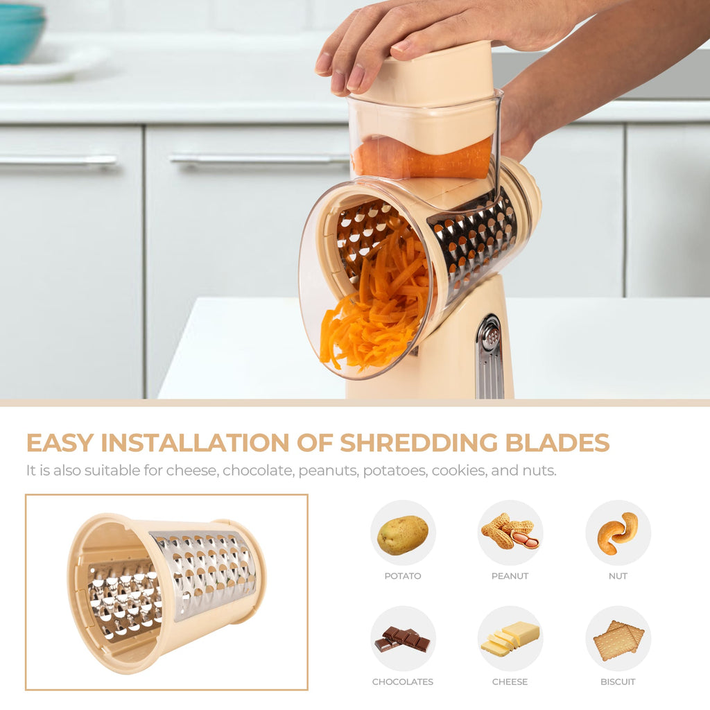 Rotary Cheese Grater & Vegetable Slicer for home use