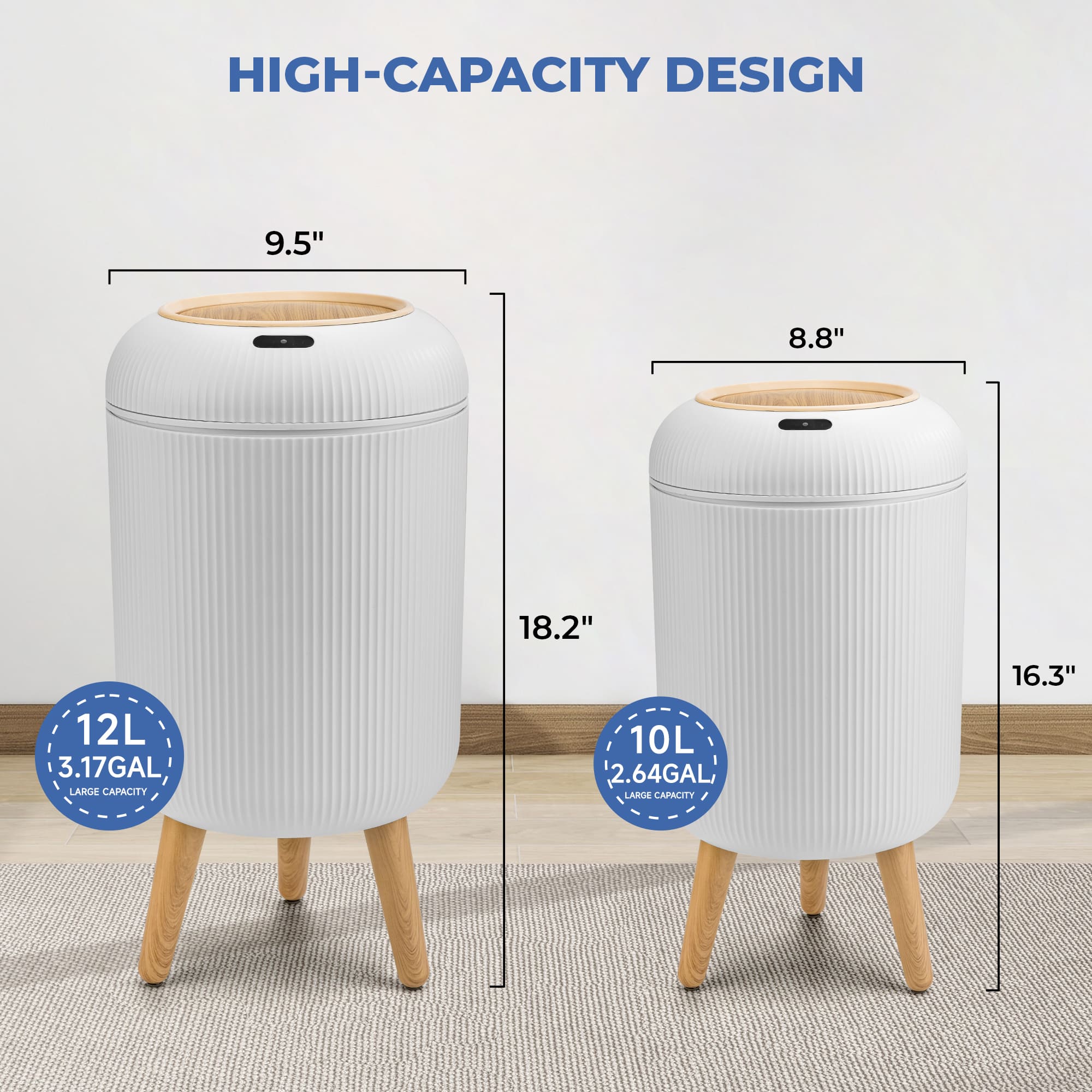 Smart Sensor Trash Can for Small Kitchen and Bathroom