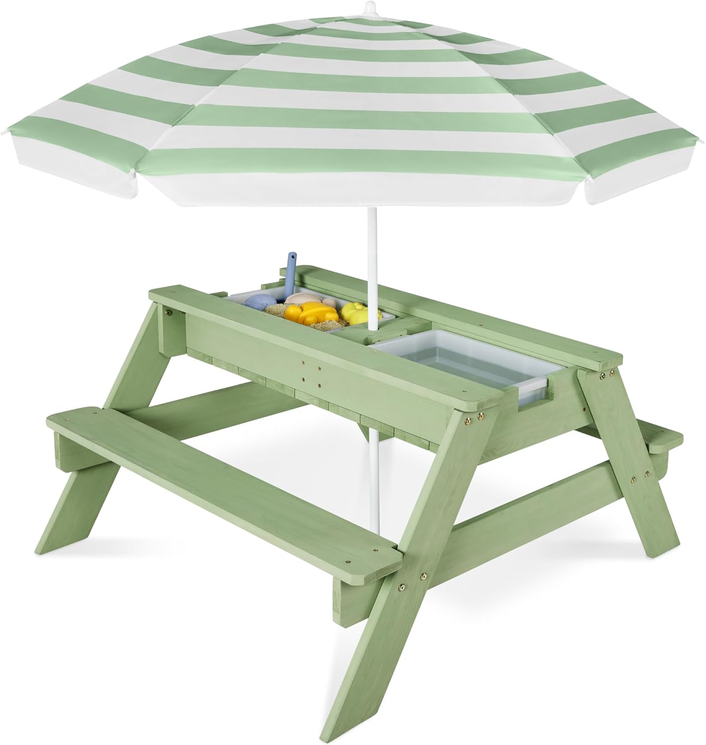 3-in-1 Kids Garden Table - Convertible Sand & Water Station ⛱️🌊