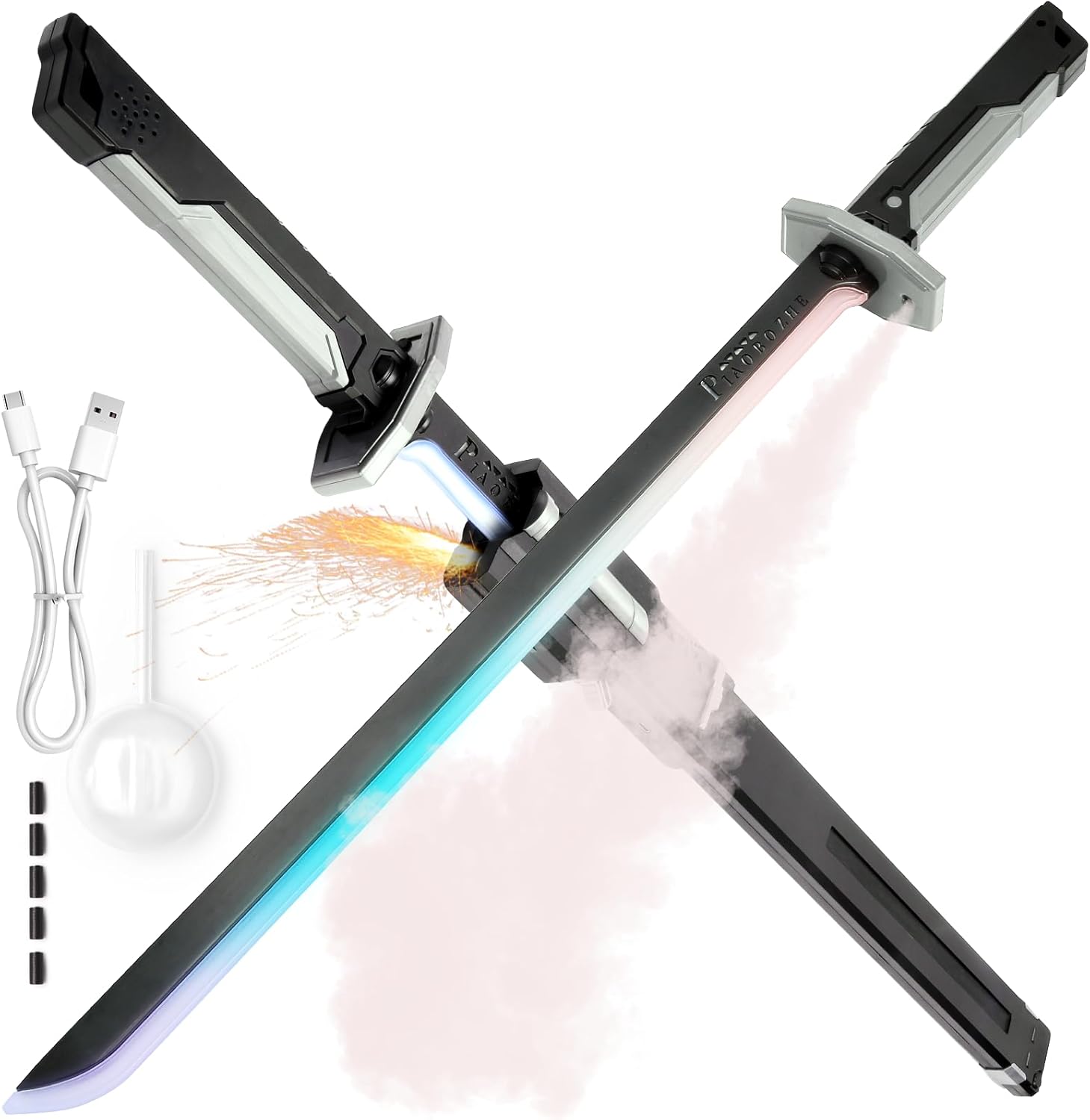 Cyberpunk Spark Blade | RGB LED Mist Sword with Sound FX ⚔️