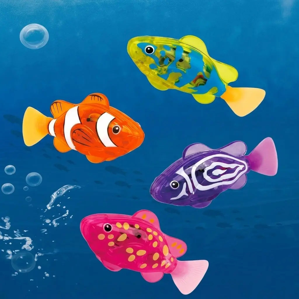 Magic Glowing Robot Fish (4-Pack) - Water-Activated LED Swimming Toys 🐠✨
