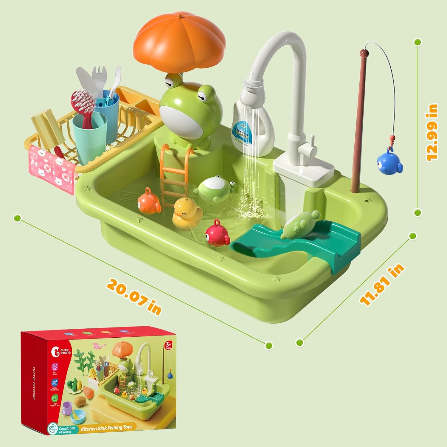 Kids Kitchen Play Sink | Running Water & Dishwasher Toy 💧