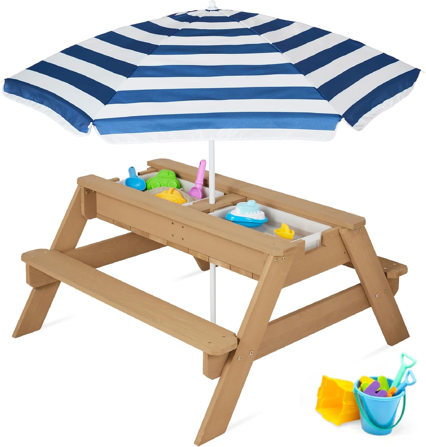 3-in-1 Kids Garden Table - Convertible Sand & Water Station ⛱️🌊