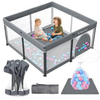 All-in-One Foldable Baby Playpen with Mat & 50 Ocean Balls 👶✨