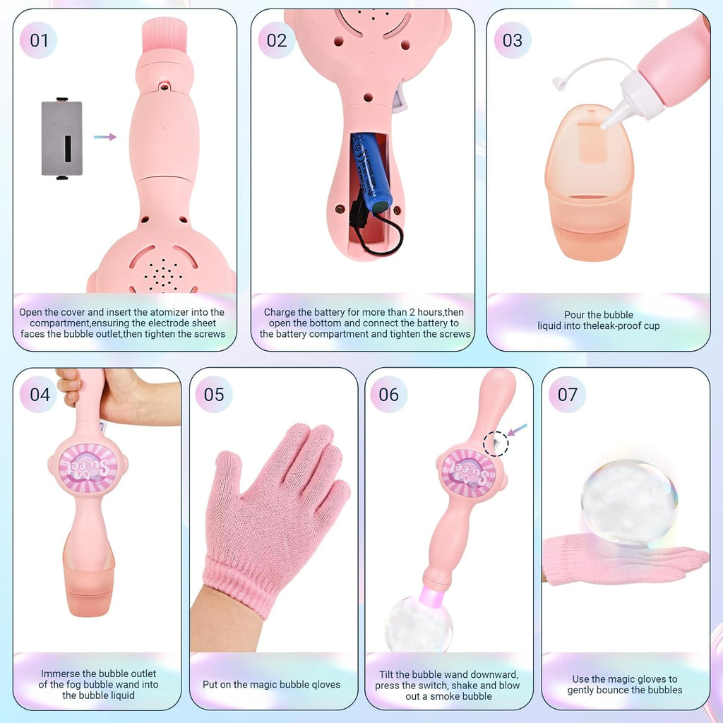 Elastic Bubble Wand - Fog-Filled Bubbles with Lights & Music 🫧💨