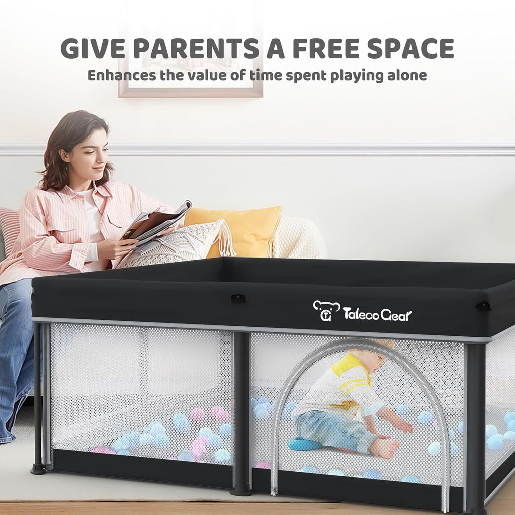 All-in-One Foldable Baby Playpen with Mat & 50 Ocean Balls 👶✨