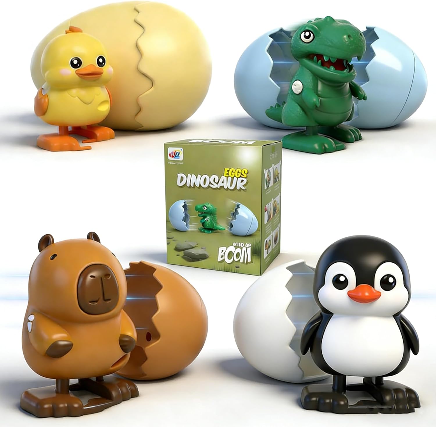 Surprise Boom Eggs | Wind-Up Hatching Animals（4pcs) 🐣