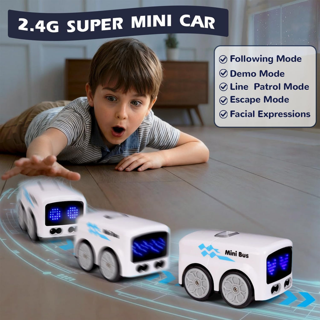 4-in-1 Interactive Mini Bus - Follows Hands & Drawn Lines! 🚌✨