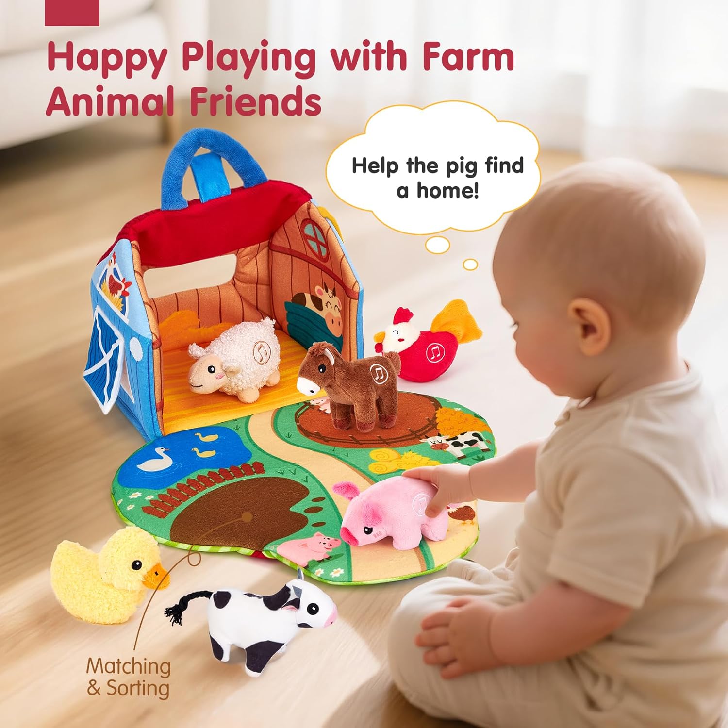 Talking Farm Barn | Montessori Sensory Playset (6m+) 🐮