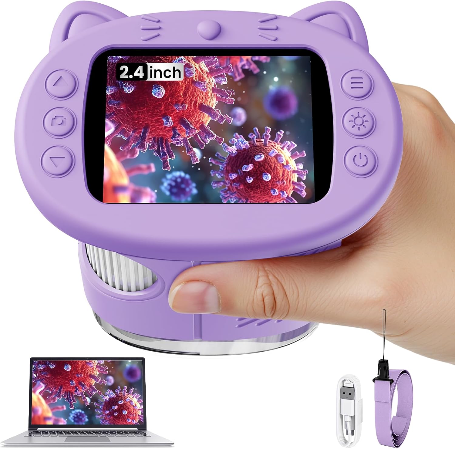 1000X Portable Kids Microscope - 2.4" HD Screen Discovery Kit 🔬✨