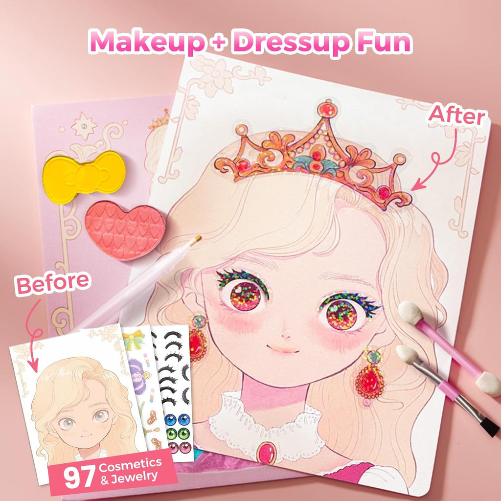 4-in-1 Princess Art Studio | Makeup, Gems & Foil Craft Book 👑