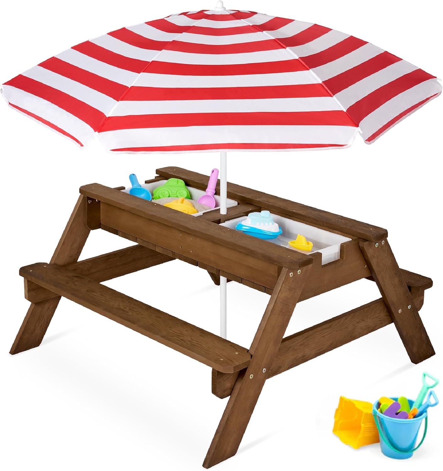 3-in-1 Kids Garden Table - Convertible Sand & Water Station ⛱️🌊