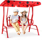2-Seater Kids Garden Swing - Adjustable UV Canopy & Safety Belts 🐞✨