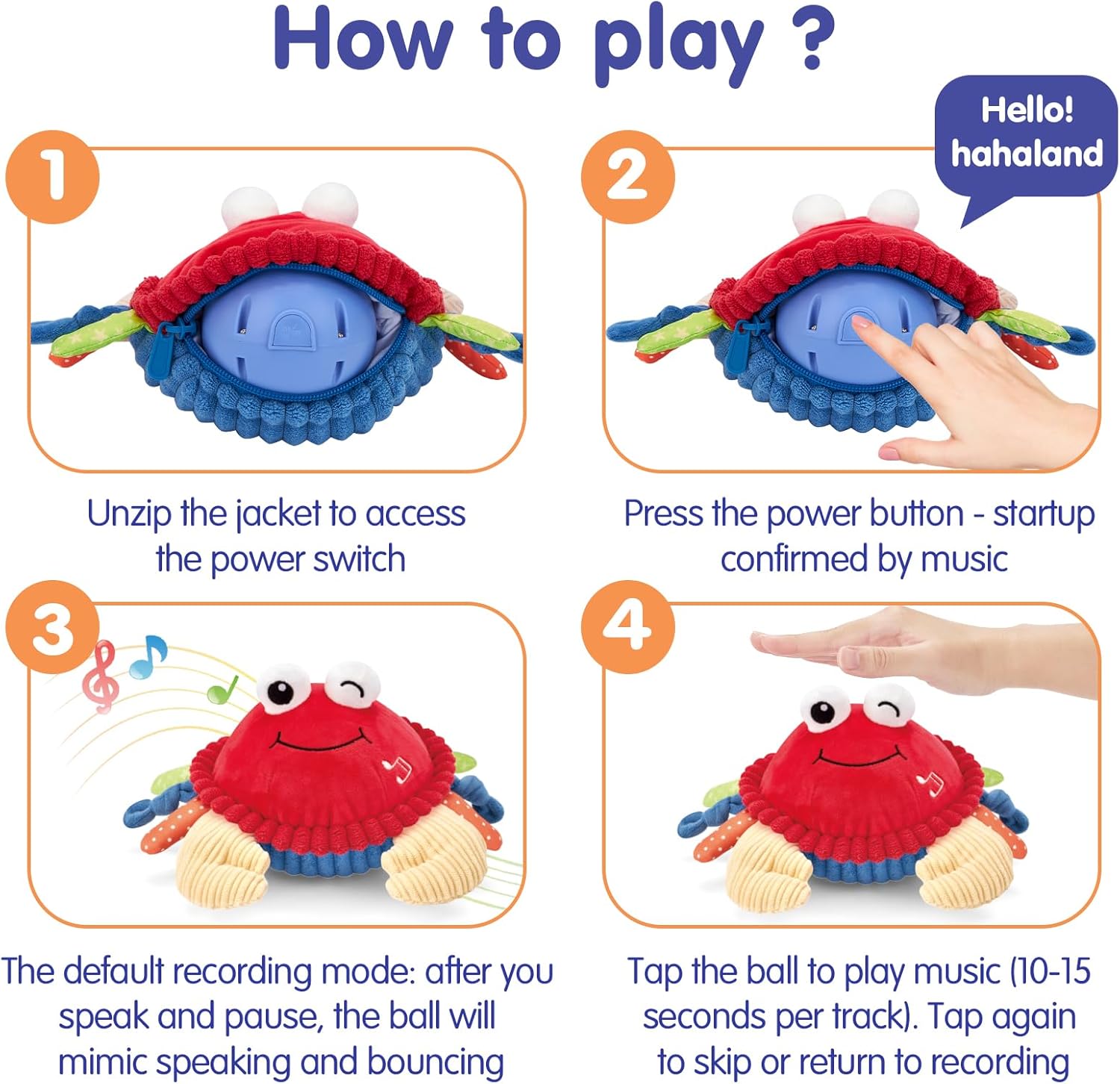 Musical Crawling Crab Toy with Sensors | Interactive Tummy Time Toy 🦀✨