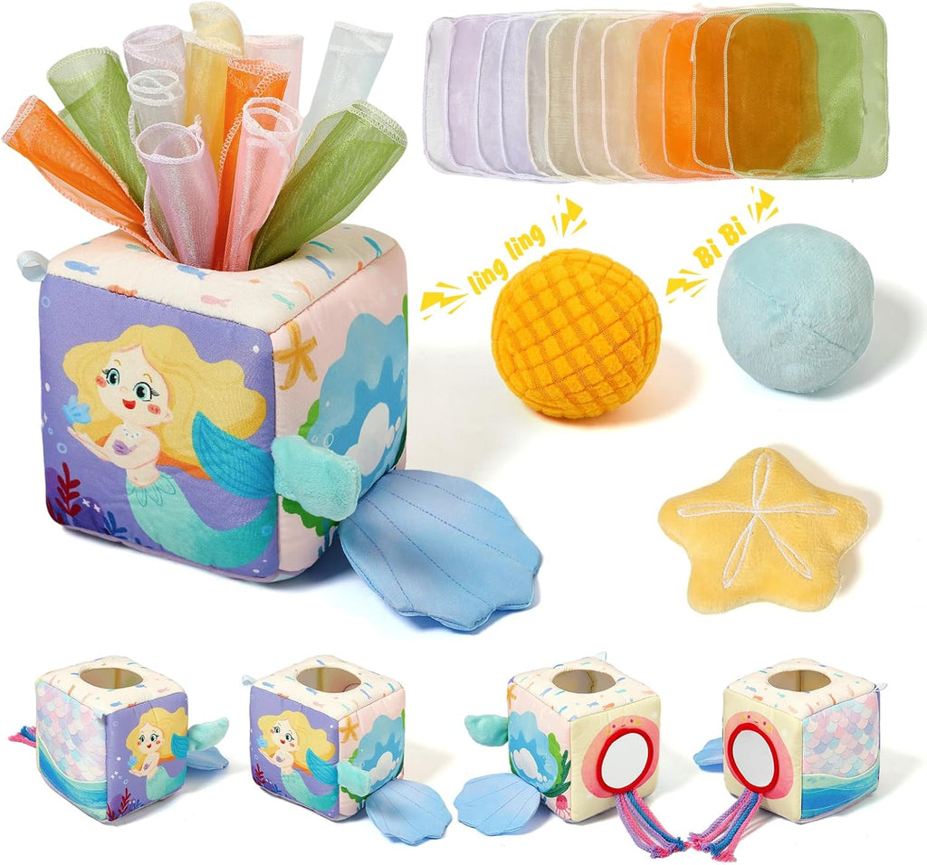 Baby Tissue Box Toy | Montessori Sensory Toy for Babies 6-12 Months 🎁