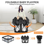 All-in-One Foldable Baby Playpen with Mat & 50 Ocean Balls 👶✨