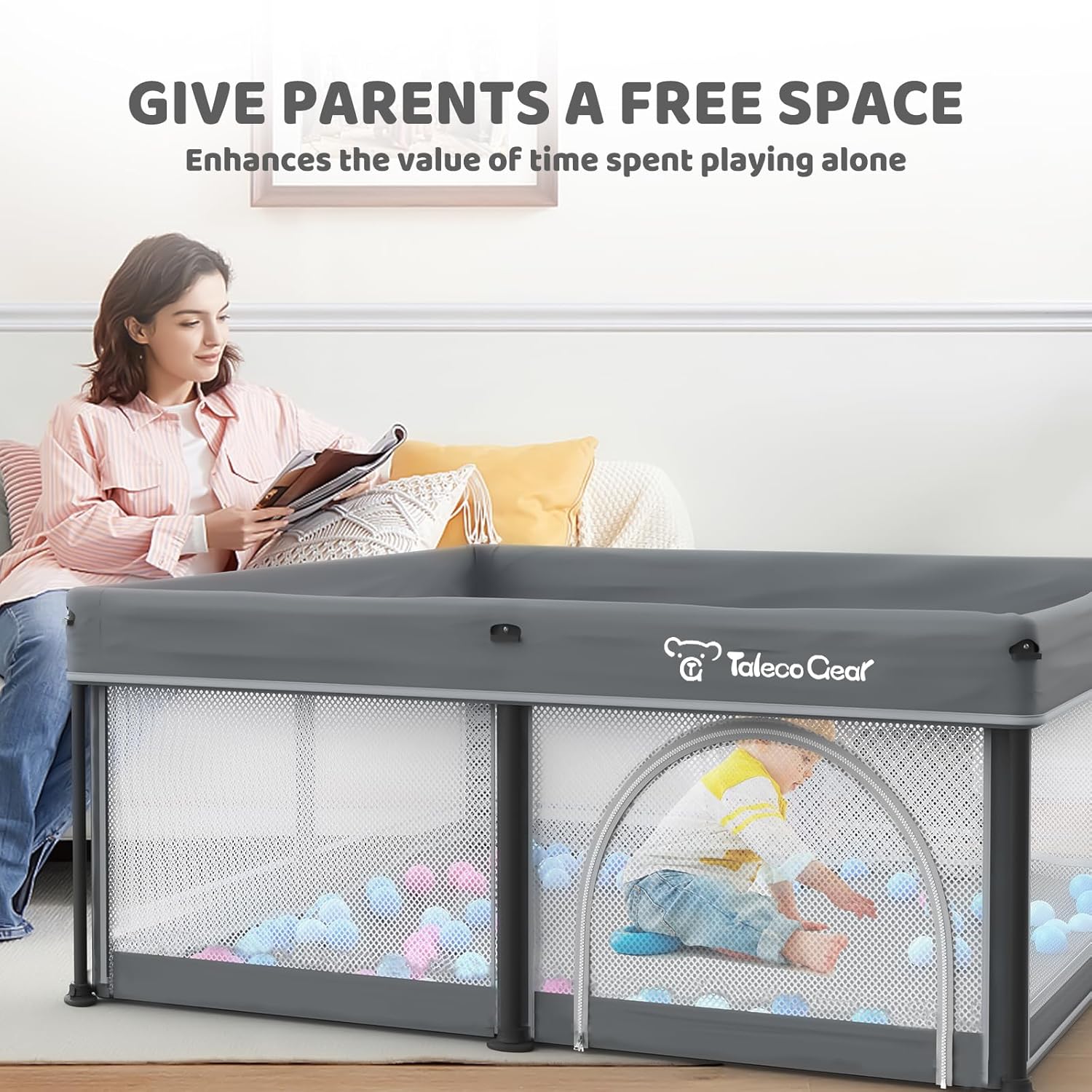 All-in-One Foldable Baby Playpen with Mat & 50 Ocean Balls 👶✨