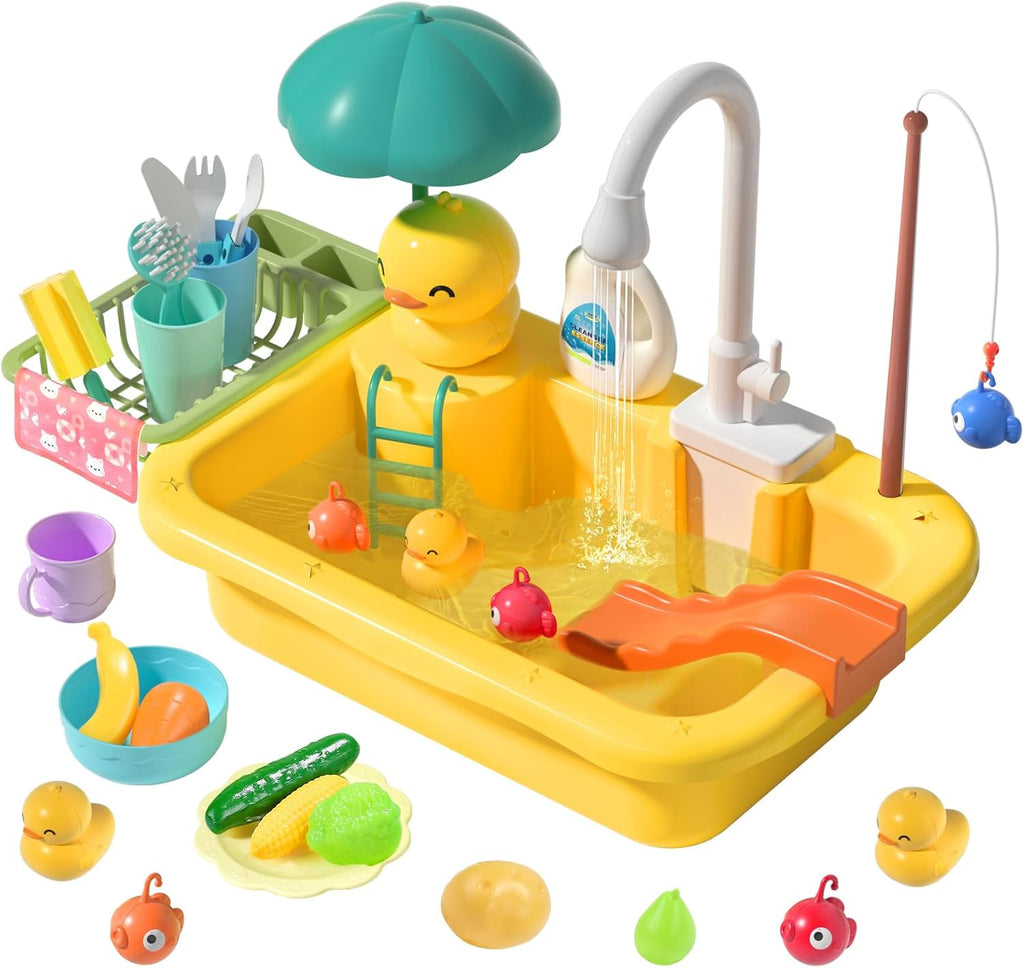 Kids Kitchen Play Sink | Running Water & Dishwasher Toy 💧