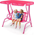 2-Seater Kids Garden Swing - Adjustable UV Canopy & Safety Belts 🐞✨