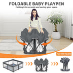 All-in-One Foldable Baby Playpen with Mat & 50 Ocean Balls 👶✨