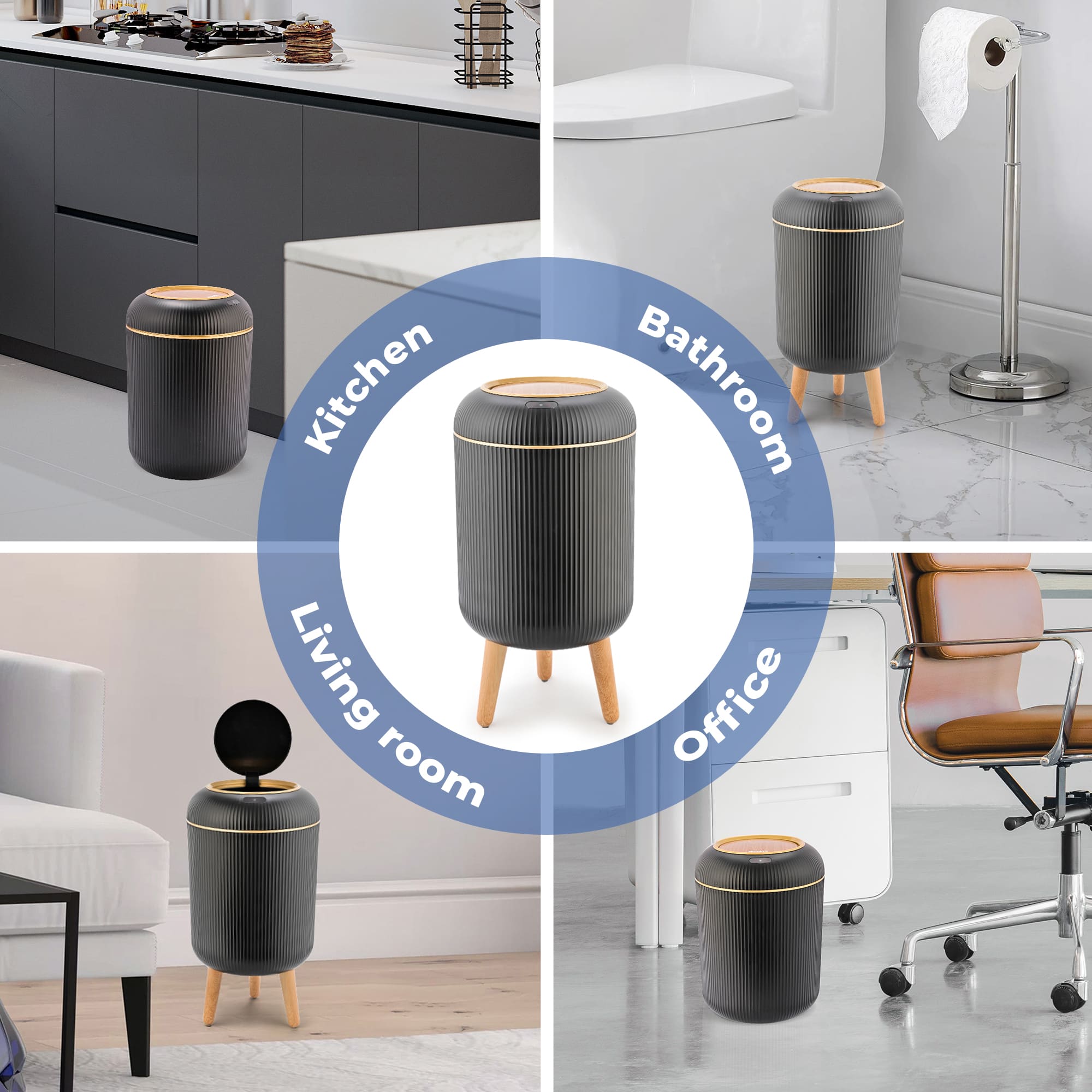 Smart Sensor Trash Can for Small Kitchen and Bathroom