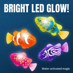 Magic Glowing Robot Fish (4-Pack) - Water-Activated LED Swimming Toys 🐠✨