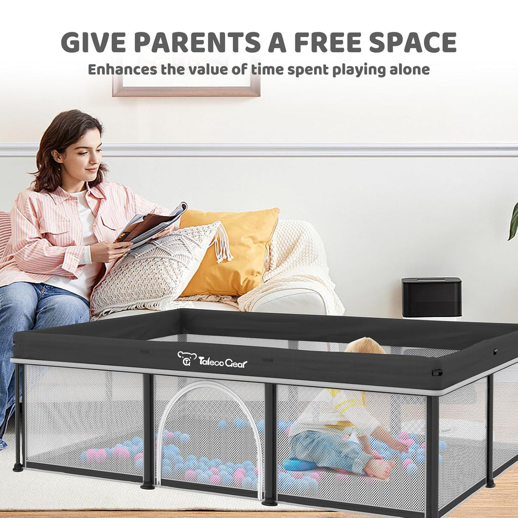 All-in-One Foldable Baby Playpen with Mat & 50 Ocean Balls 👶✨