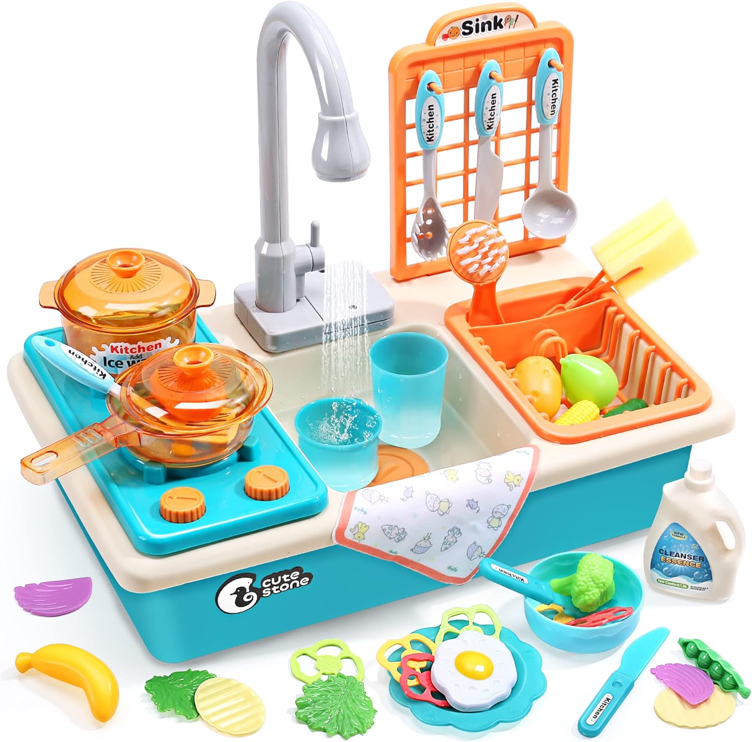 Kids Kitchen Play Sink | Running Water & Dishwasher Toy 💧