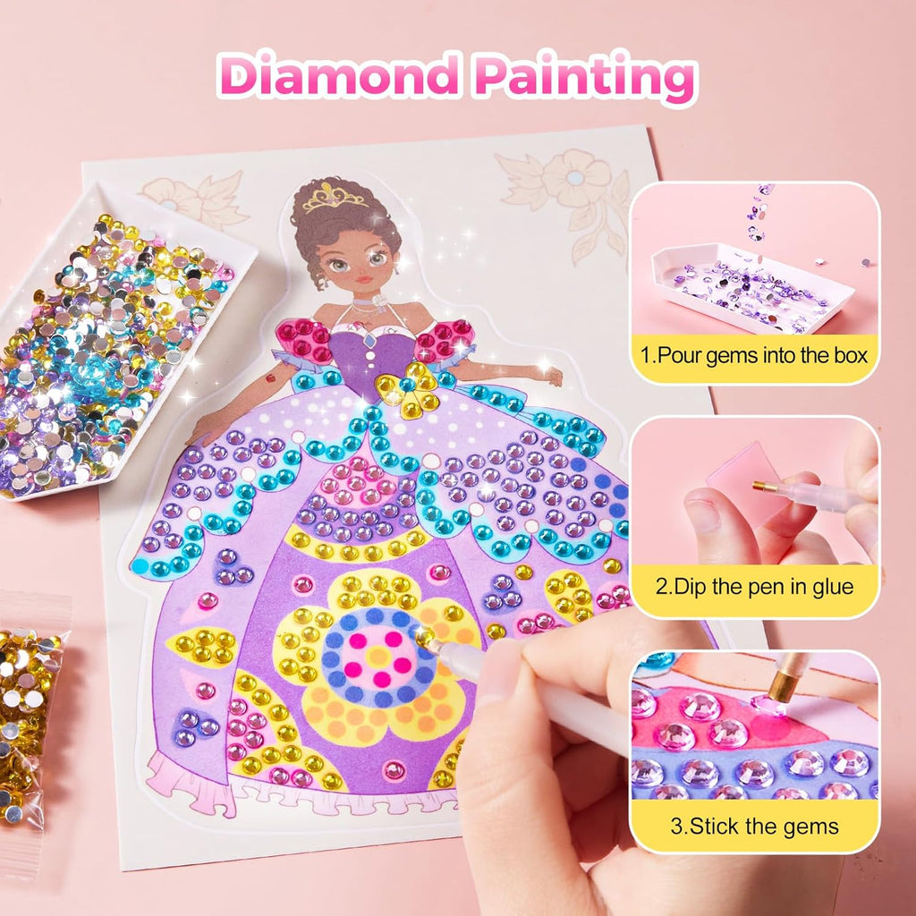 4-in-1 Princess Art Studio | Makeup, Gems & Foil Craft Book 👑
