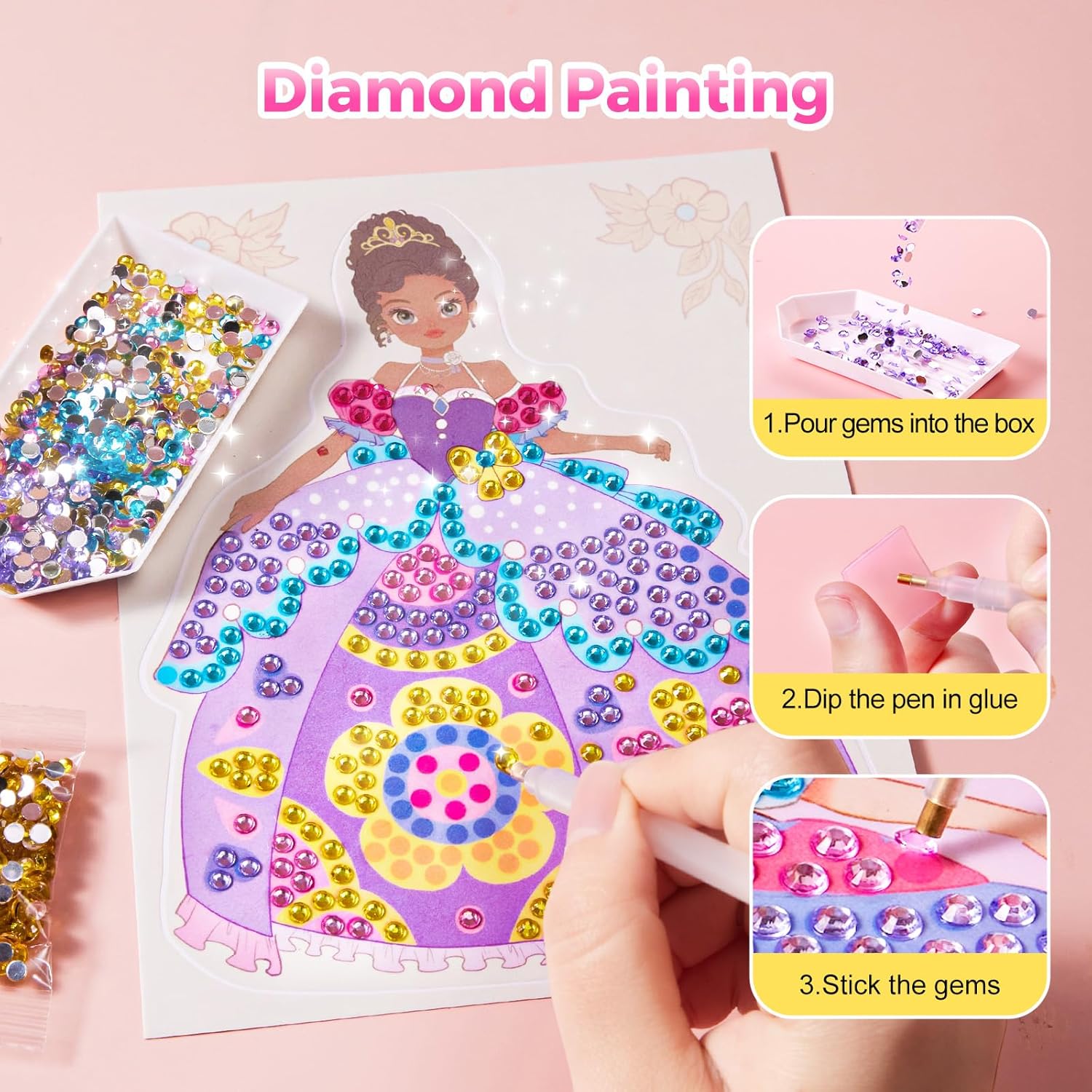 4-in-1 Princess Art Studio | Makeup, Gems & Foil Craft Book 👑