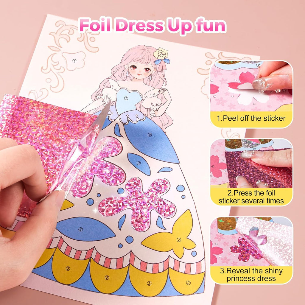 4-in-1 Princess Art Studio | Makeup, Gems & Foil Craft Book 👑