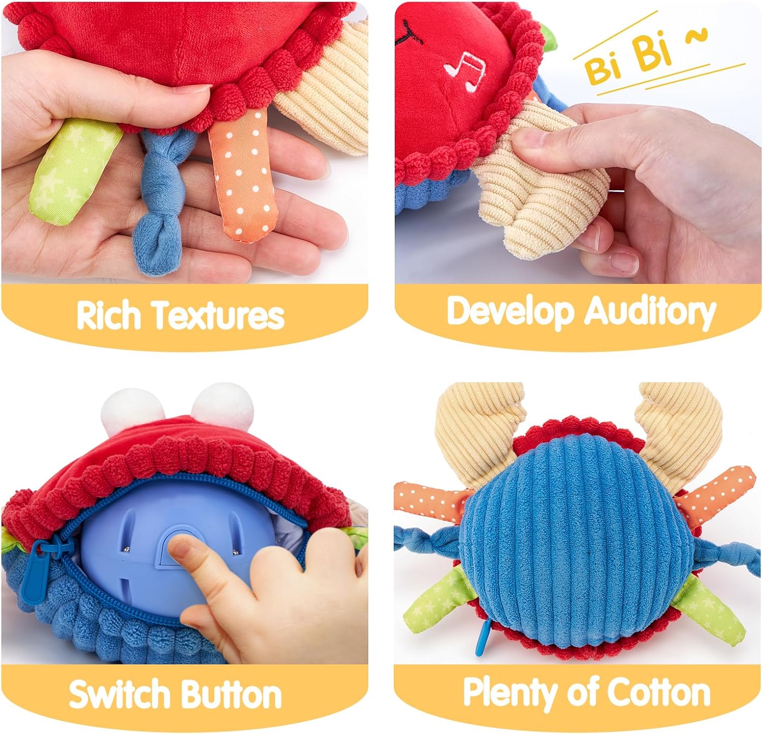 Musical Crawling Crab Toy with Sensors | Interactive Tummy Time Toy 🦀✨