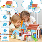 105-Piece Magnetic Tiles Set - Creative STEM Building Blocks 🏰🌈