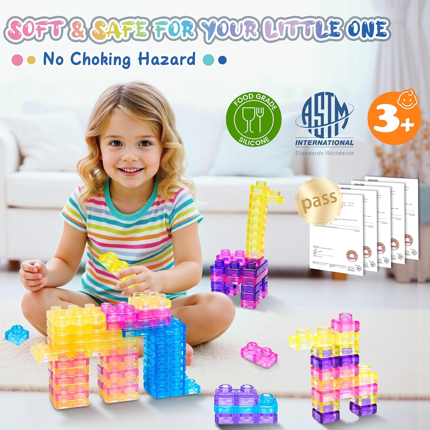 Soft Sensory Building Blocks | 40-Piece Montessori Set 🧱