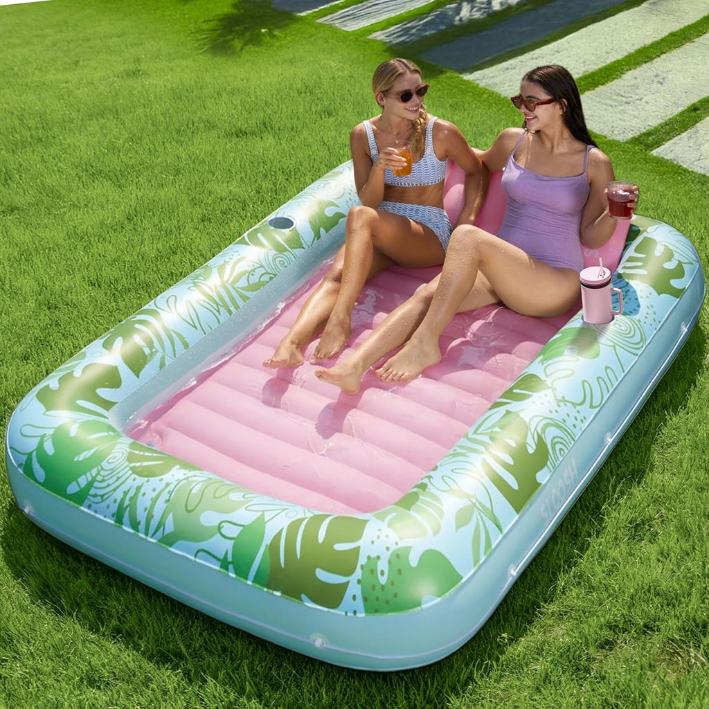 4-in-1 Inflatable Tanning Pool - 216cm Luxury Shared Lounge ☀️🌊