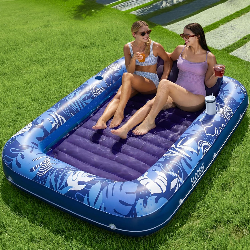 4-in-1 Inflatable Tanning Pool - 216cm Luxury Shared Lounge ☀️🌊