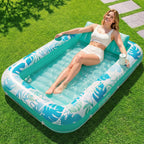4-in-1 Inflatable Tanning Pool - 216cm Luxury Shared Lounge ☀️🌊
