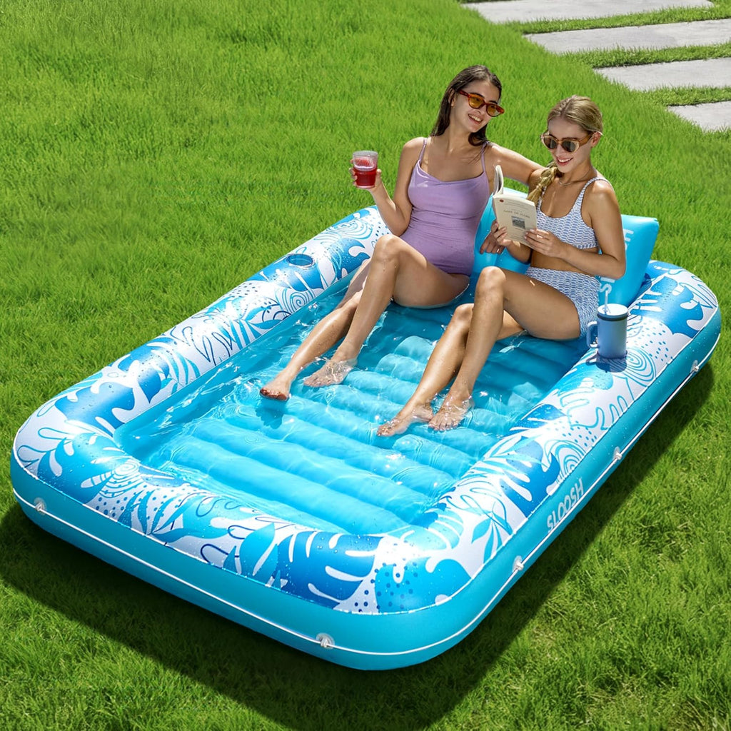 4-in-1 Inflatable Tanning Pool - 216cm Luxury Shared Lounge ☀️🌊