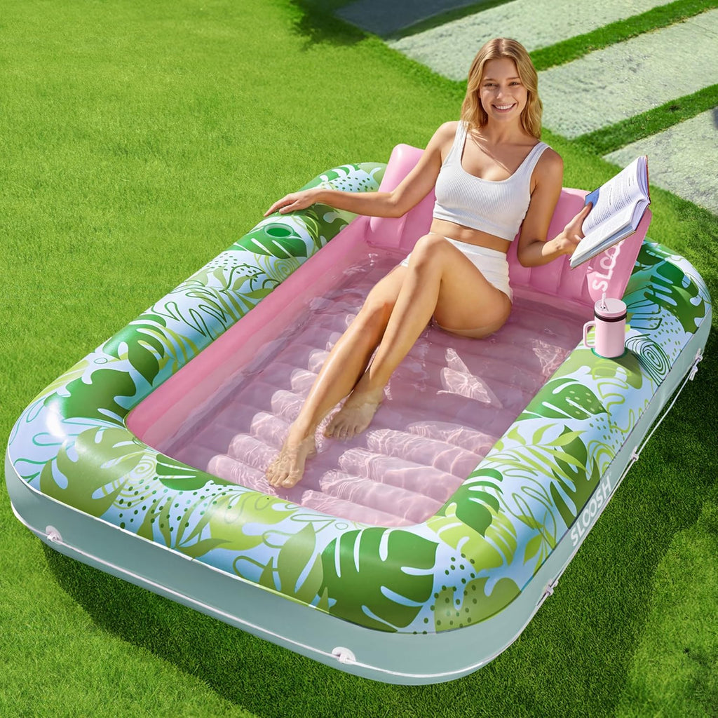 4-in-1 Inflatable Tanning Pool - 216cm Luxury Shared Lounge ☀️🌊