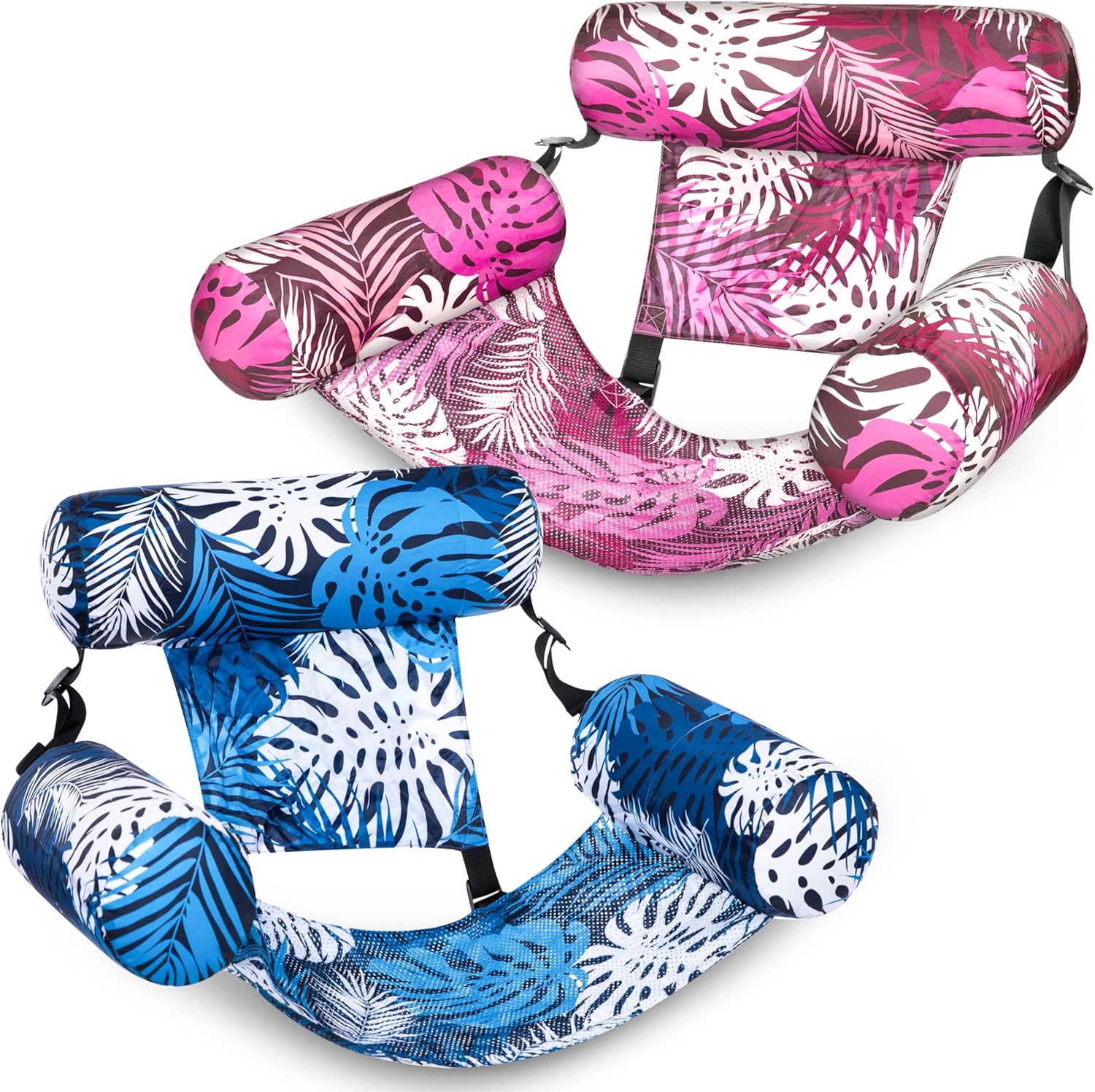 2-Pack Inflatable Pool Chairs - Premium Fabric & Cool Mesh 🌊☀️