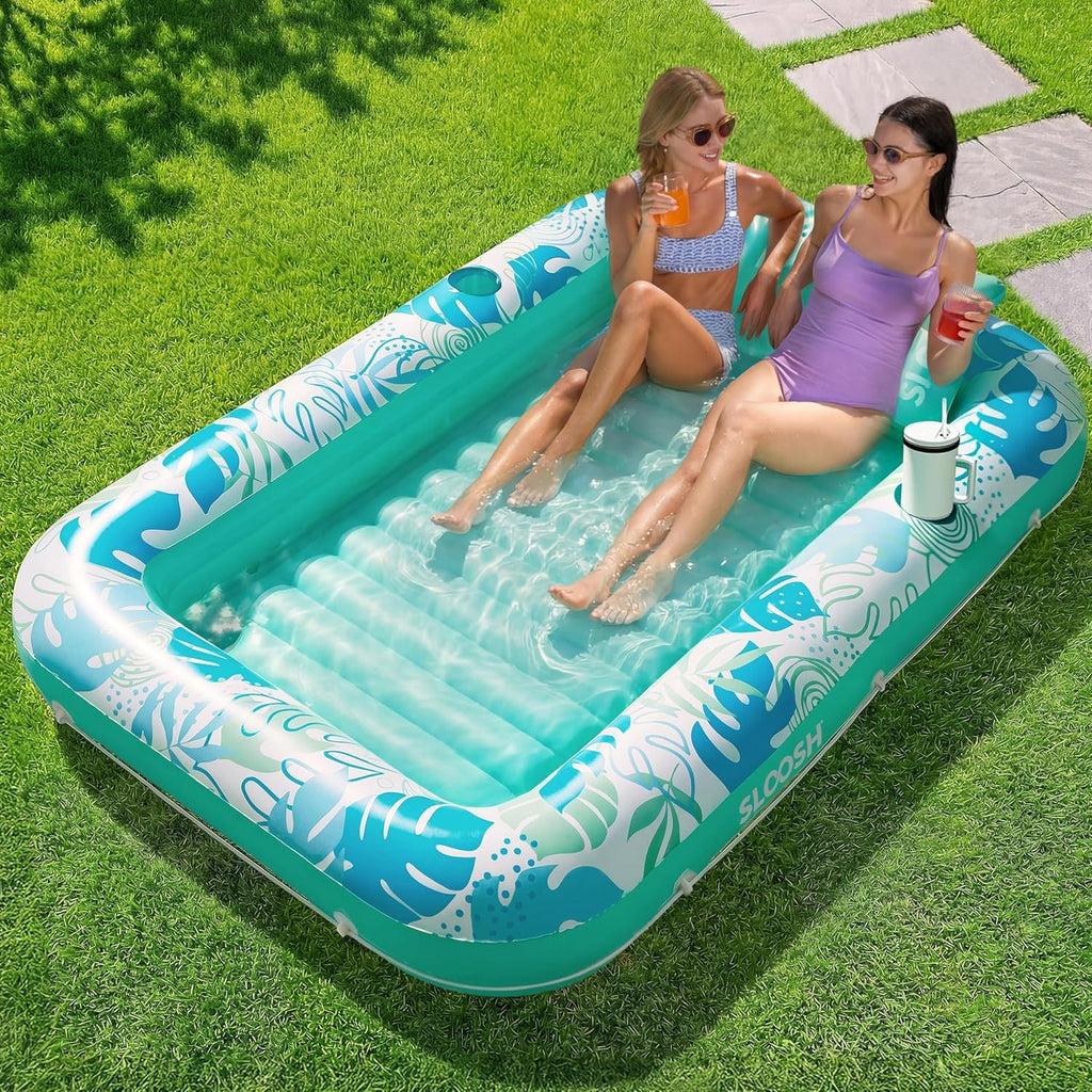 4-in-1 Inflatable Tanning Pool - 216cm Luxury Shared Lounge ☀️🌊