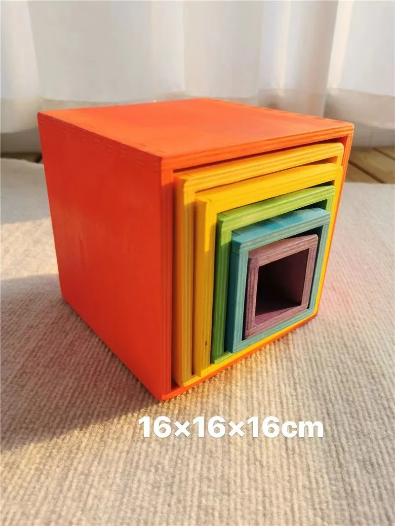 Lime Wood Rainbow Blocks