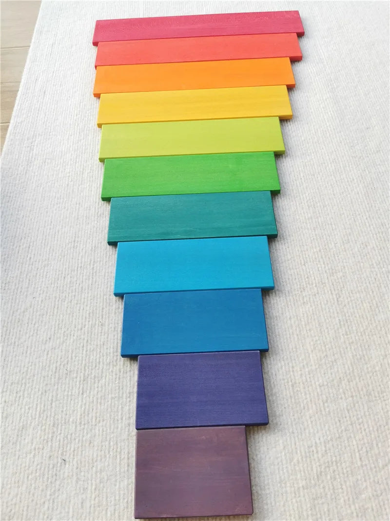 Lime Wood Rainbow Blocks