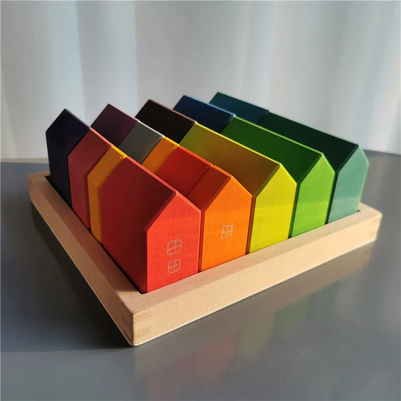 Lime Wood Rainbow Blocks